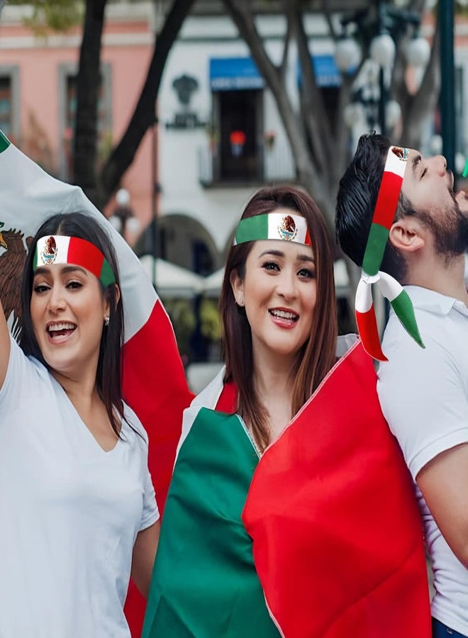 Geodurn Mexican Flag Headband for Men Women, Mexican Flag Tie Bandana with National Emblem – Patriotic Tricolor Head Wrap for Cinco de Mayo, Sports Events, Parades, and Festivals - Image 4